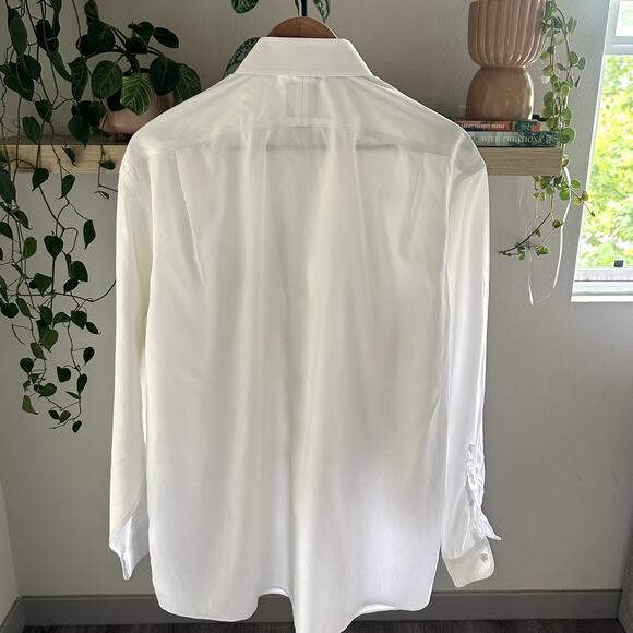 Jos A Bank Traveler Shirt 17-35 White Traditional Fit Cotton Work Formal - Picture 2 of 7